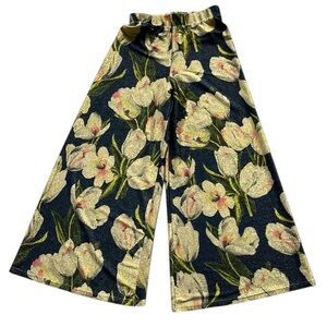 Traffic‎ People Wide Leg Trousers Glittery Shimmery Floral Pants Women’s XS